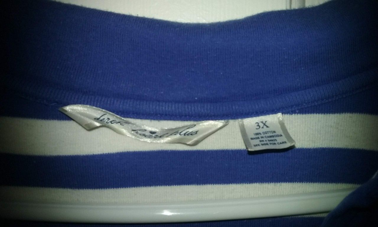 Derek Heart Plus Short Sleeve White & Blue Shirt
-Last ONE
 