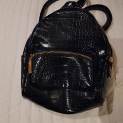 Lulu's Getting Places Black Crocodile Embossed Mini Backpack