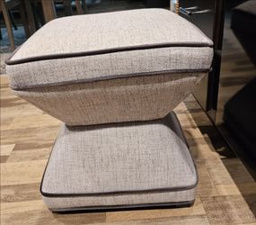 Upholstered Ottoman  with Hourglass Design