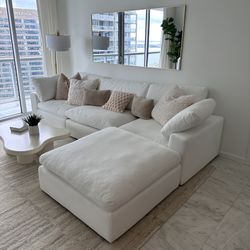 New White Sectional Cloud Couch Sofa