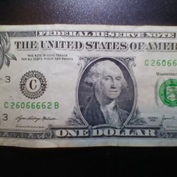  $1 Note Fancy Serial Numer