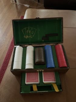 Antique Wooden Poker Box