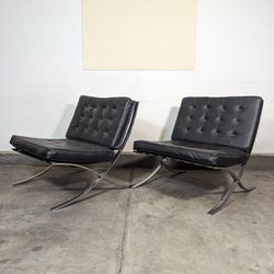 Vintage Mid Century Barcelona Style Chairs (2)