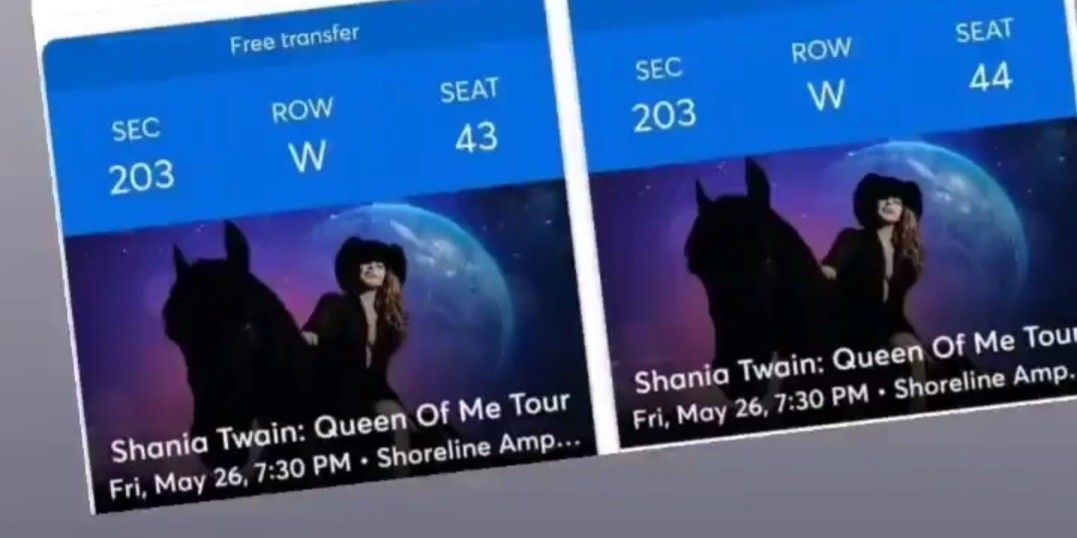 Shania Twain Tickets $150 ea