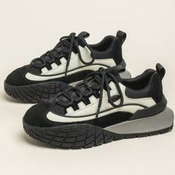 Lace up casual sneakers street shoes running shoes jogging genuine leather suede