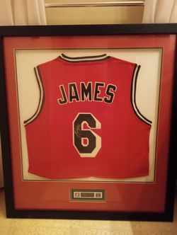 LeBron James Signed Professionally Framed Jersey Lost COA