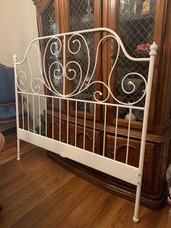 White metal headboard, footboard  and frame $82.00