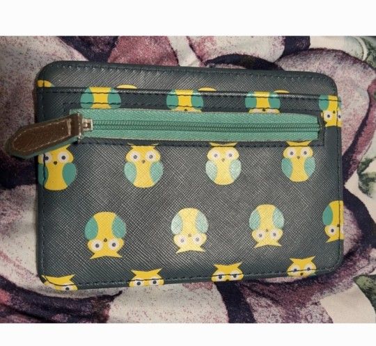 Navy Owl Print Cardholder