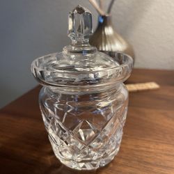 cut crystal (or glass) jam, mustard, condiment jar