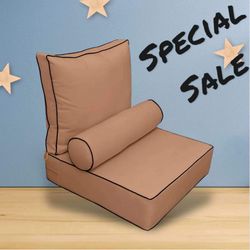 1 Pc 24x24x6 Contrast Pipe Trim Medium Deep Seat Bolster Insert Slip Cover Set AD104 | Deep Seat Bolster Cushion Complete Set | Inserts & Covers