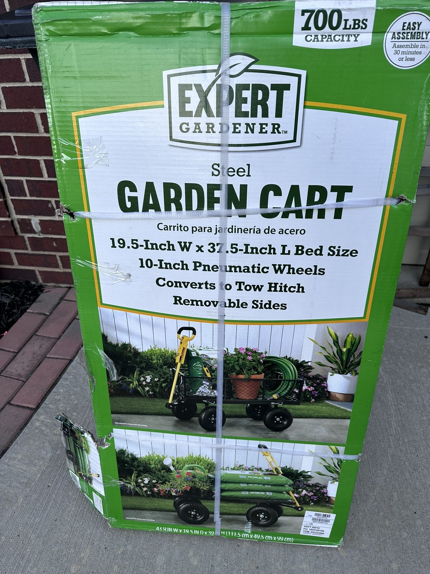 Brand New - Expert Gardener Landscaping Plant and Tool Cart 39in