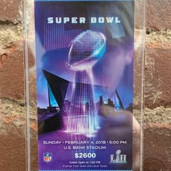 Philadelphia Eagles New England Patriots 2018 Super Bowl LII 52 Ticket