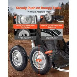 500^ Game Carts for Hunting, 500LBS Deer Cart Game Hauler, Heavy-Duty Crawler Cart, All-Terrain Folding Deer Hauling Cart with Shock-Absorbing Tires, 