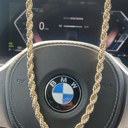 8mm wide 97 grams rope necklace  14k gold 5x plated ✅✅✅