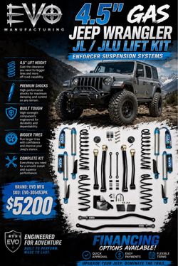 4.5" GAS JEEP WRANGLER JL JLU LIFT KIT ENFORCER SUSPENSION SYSTEMS