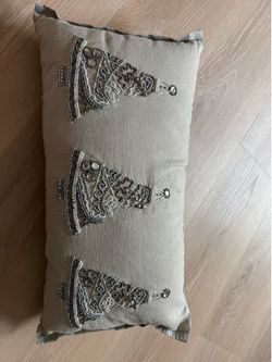 Silver Christmas throw pillow