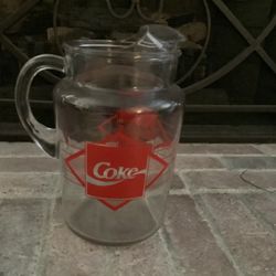 Vintage Glass Coke Beverage Pitcher