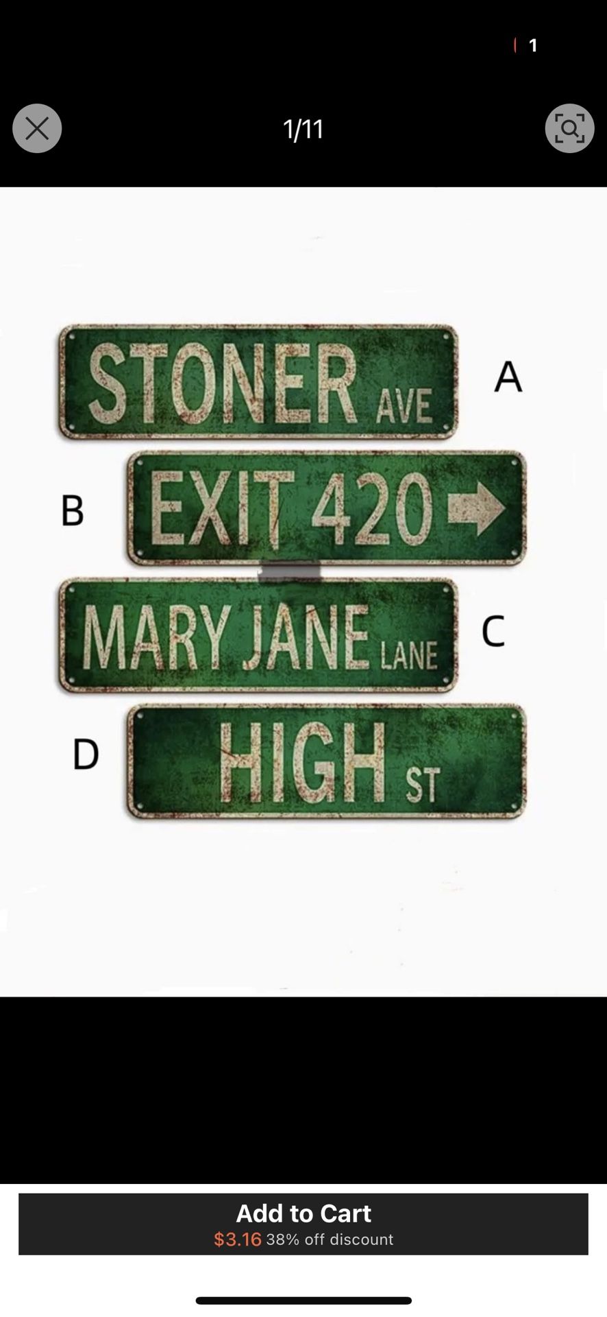 Exit 420 Wall Decoration Street Sign