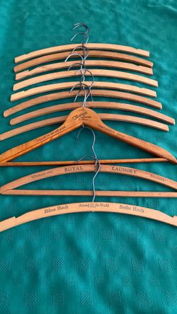 Vintage Wooden Hangers – Burdick’s Cincinnati, Royal Laundry Pasadena, Hilton Hotels + Misc