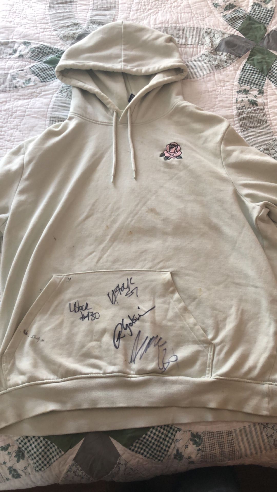 signed sweatshirt from famous rally drivers