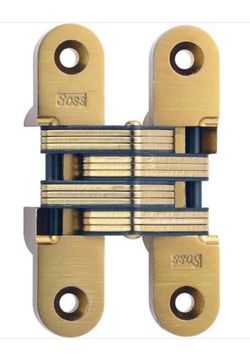 Soss #216 Invisible Hinges; Satin Brass, New In box