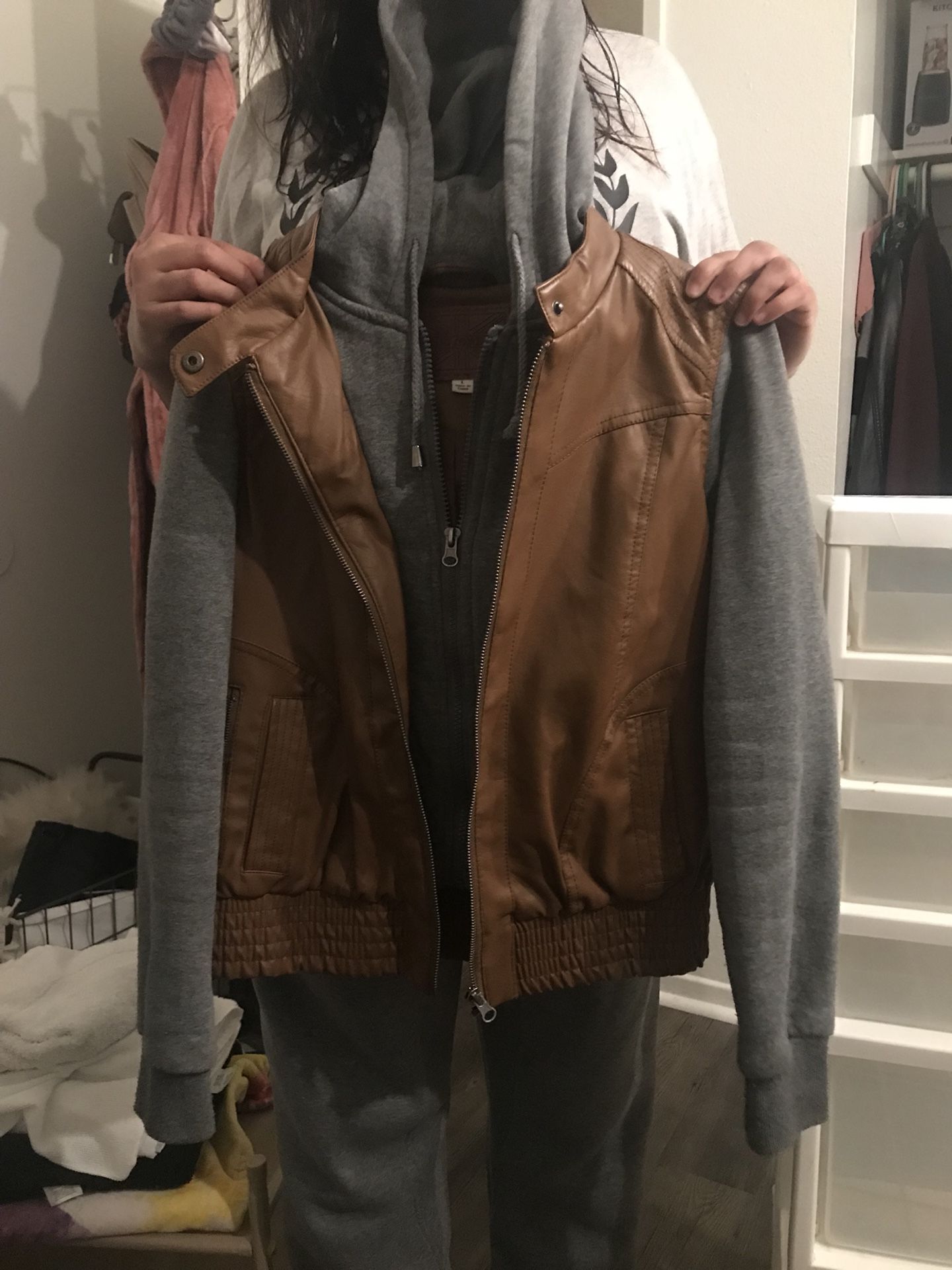 Pleather brown jacket
