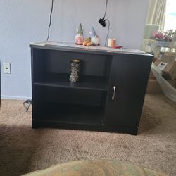 Black TV Cabinet  Console Media  Storage 