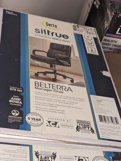 Serta® SitTrue™ Belterra Faux Leather Mid-Back Manager Office Chair