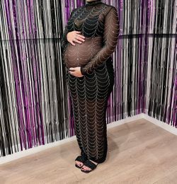 Rhinestone maxi dress (can be used as maternity dress)
