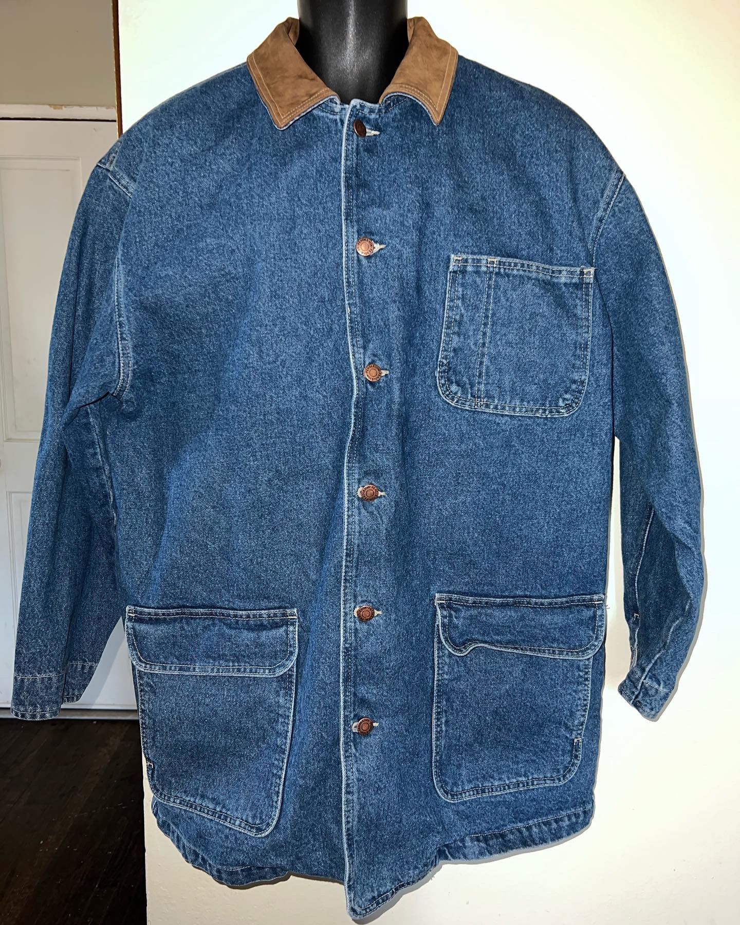 Mens Jean Jacket Pendleton Denim Jacket Wool Interior Mens Jacket SZ LARGE MAKE AN OFFER!!