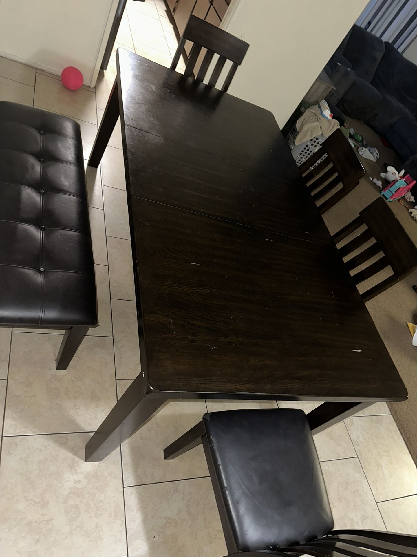 Dining Table Brown With Bench