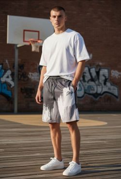 Encrypted Size L"Drip" Pattern Black/ White Drawstring Pocket Street Wear Shorts Excellent Condition. These are a pair of Encrypted NYC athletic short