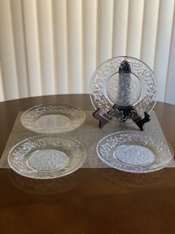 Princess House Fantasia Medium Salad Plates 8” Inches (Set Of 4)