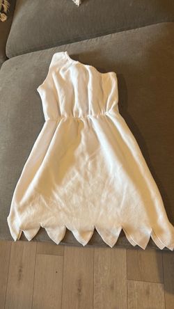 White Felt Flintstones Wilma Costume Dress