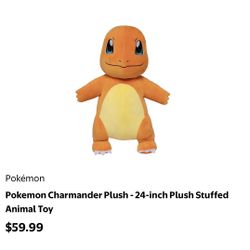 Pokemon Charmander Plush - 24-inch Plush Stuffed Animal Toy