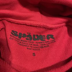 maroon sp5der hoodie 
