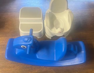 Little Tikes Rocking Horse Blue, step stool and toddler toilet
