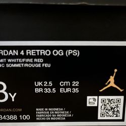 Air Jordan 4’s Cement Kids