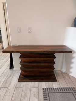 Solid Wood Console Table Stacked Base
