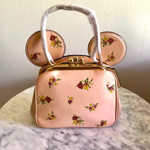 Coach Minnie Mouse Vintage Pink Kisslock Bag