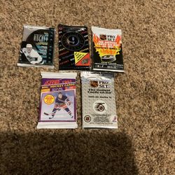 5 Brand New Sealed Packs Of Hockey Cards Collectibles 