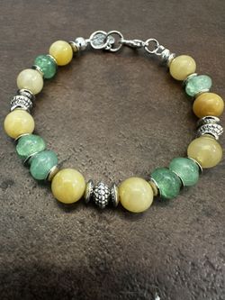 Green Agate and Yellow Aventurine Accents