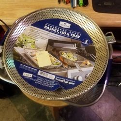 Bbq basket tray brand new Stainless Steel. Use directly over The grill.