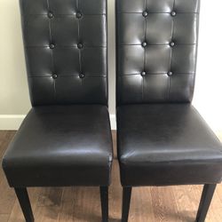 PU Leather Brown Chairs