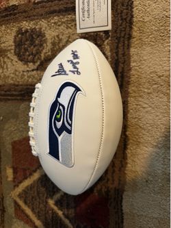 Steve Largent autographed football with COA