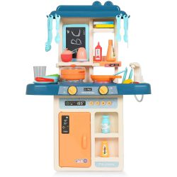 Kids Mini Kitchen Playset Plastic Pretend Play Kitchen with Realistic Lights & Sounds
