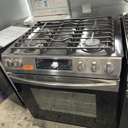 Samsung 30” Slide In Gas Range In Stainless Steel New Open Box