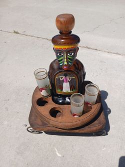Portador artesanal  para  licor (tequila, cognac,... etc) (Tequilero)