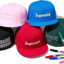 Supreme Fitteds 7 1/8 Sharpie Pack & Beanies 