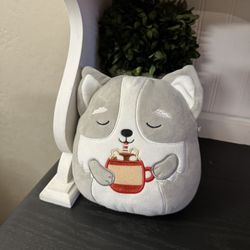 Original Squishmallows 7.5" Casmir Husky Dog Hot Cocoa Plush 